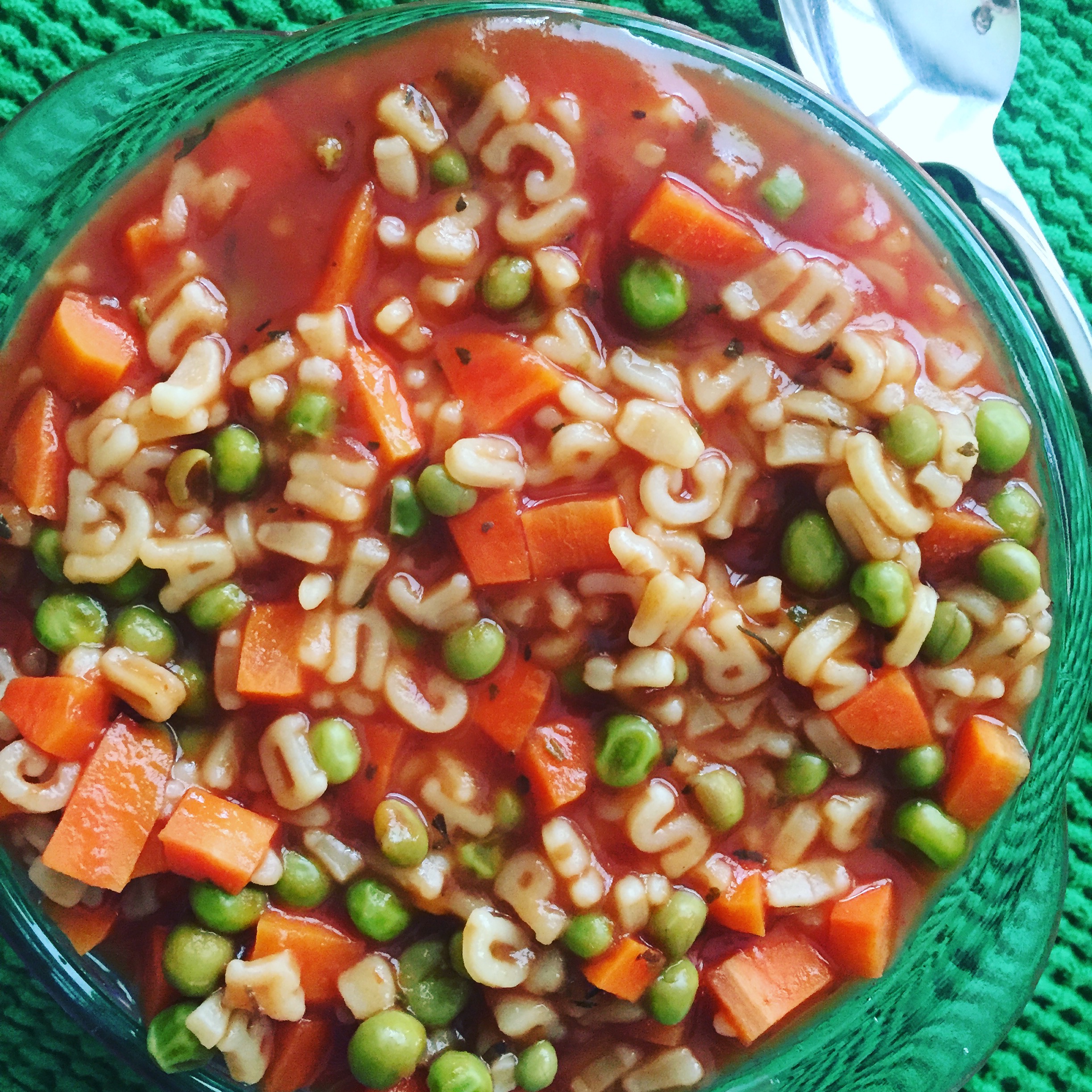 Alphabet vegetable soup
