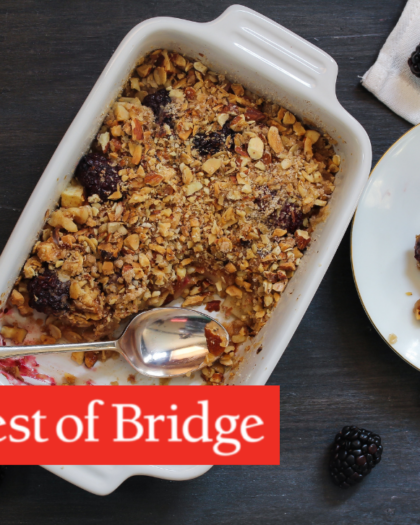 Apple Blackberry Crisp with Oats from Best of Bridge cookbook